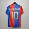 Barcelona jersey barca # 10 رونالدينيو 2005 2006 ريترو لكرة القدم جيرسي المنزل الكلاسيكية قميص خمر كرة القدم MESSI تشابي ديكو Camiseta دي فوتبول 05 06