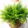 Fleurs décoratives 35/40cm Bouquet de plantes artificielles feuilles de palmier tropical en plastique herbe persane fausse feuille de fougère pour mur de bureau à la maison