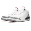 With Box 3 Basketball Shoes men women White Cement 3s White Cement Reimagined Blue Pine Green UNC Cardinal Red Rust Pink Georgetown mens trainer