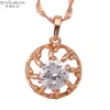 Pendant Necklaces Royal Style Rose Gold Tone White Crystals Zircon & Pendants For Wedding Fashion Jewelry LN080