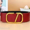 V buckle designer belts for women wide luxury belt plated gold brass buckle smooth comfortable cintura double sided black brown ladies belt cowhide leather YD021 Q2