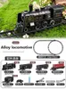 Electric RC Track QLX High Simulation Electric Train With Smokes Lights Sound Set Model Eloy Plast Toy Gifts For Kids 230323