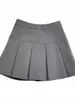 Jupes Zoki Vintage Gris Jupe Plissée Femmes Kawaii Taille Haute Mini Coréen Mode Uniforme Scolaire Harajuku Streetwear Printemps 230322