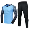 Men's Tracksuits Men's kids Soccer Goalkeeper Uniform Protective Sponge Long Sleeve Training Football Goalkeeper Soccer Jersey Top and Pants 230322