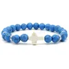 Pulsera cruzada de piedra natural hecha a mano, pulseras elásticas con cuentas, joyería cristiana para hombres y mujeres