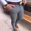Men's Pants 2023 Men's Business Trousers Solid Color Zipper Men Slim Straight Office Social Suit Casual