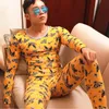 Men's Thermal Underwear Long Johns Set Cotton Legging Autumn And Winter Printed