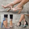 Sandales cristal papillon talons brillants plate-forme Super haut talon épais coloré strass Peep Toe Bling chaussures pour femmes