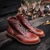 Botas japonesas outono de outono de alta qualidade masculino de couro de vaca sapatos vintage britânicos festrias no tornozelo deserto motocicleta