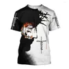 Camisetas masculinas 3d Jesus Bíblia Cruz Cross Prinha Camisa Top Moda Casual Harajuku Rua o Necuar Manga curta Men 6xl de tamanho grande