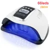 Nail Dryers 280W SUN X12/X11 MAX UV LED Nail Lamp for Manicure Nail Gel Polish Drying Machine Professional Intelligent Nail Dryer Salon Tool 230323