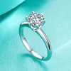 Clusterringen D kleur moissaniet diamant 1ct 2ct 2ct 3ct 5ct 8CT 925 zilveren klassieke topkwaliteit verloving bruiloft voor vrouwen