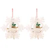 Christmas Decorations ZLJQ Snowflake Bells Wood Ornament Rustic 2 PCS Tree Hanging Dcor Xmas Ornaments For Home