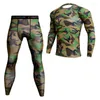 Heren t shirts 2023 mannen camouflage compressies sets shirt lycra basislaag lopen running fitness t-shirt joggers tops leggings plus size maat