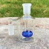 Blue 3 -tums glas aska catcher 14mm 90 grader mini hookah glas bong vatten fångare tjocka pyrex klar bubblare