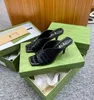 2023 G Blondie Luxury Sandals Designer Women Flip Flops Slipper Fashion本物のレザースライドメタルチェーン女性女性のワニの印刷浅い口靴