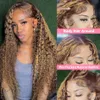4/27 Highlight Wig Brazilian Water Wave Wig Highlight Lace Front Human Hair Wigs Mel Blonde Ombre Lace Front Wig Remy