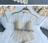 여자 2 조각 바지 해변 스타일 여성 훅 꽃 중공 세트 여름 휴가 Bohe Crochet 세트 Holoow Out Lace 230322