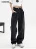 Женские джинсы 2023 Женщины мешковатые длинные хараджуку черные широкие брюки для ног уличная одежда винтажная джинсовая брюки с высокой талией Большой карман y2k feamle 230322