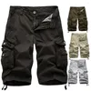 Мужские шорты Drawstring Loose Cargo Solid Color Pants Casual Multi Pockets Men Summer Beach Fifth Short