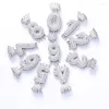 Colares pendentes Hip Hop 0-9 Números de bolhas Drip letras CZ Rapper de cobre Cubic Zirconia for Men Mulheres jóias