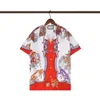 Mode T -shirt Hawaii Floral Letter Print Beach Shirts Heren Designer Silk Bowling Shirt Casual Men Zomer Korte mouw los