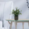 Fiori decorativi Mini piante di eucalipto artificiale con vaso per scrivania da ufficio Vasi di plastica per piante finte Decorazione per docce domestiche