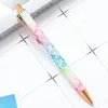 스테인리스 스틸 볼스 펜 클릭 수 있듯한 밝은 색상 글링하는 비닐 랩 부드러운 몸매 좋은 웨딩 문구 선물 펜