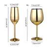 Cups Saucers 220/500 ml roestvrijstalen wijnglas cocktail Goblet Red Metal Champagne Cup voor barrestaurant