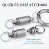 Keychains Titanium Quick Release Keychain Detachable Key Ring Pull Apart For Bag/Purse/Belt Holder Accessory