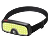 Kraftfull LED COB -strålkastare ficklampa kraftfull USB -uppladdningsbar strålkastare 5 belysningsläge Huvudlampa för cykelvandring camping