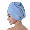 Towel 4 Colors Microfibre Hair Drying Wrap Turban Head Hat Bun Cap Shower Dry Microfiber Towels Bathroom Bath For Adults