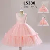 Sukienki dla dziewczynki Ballgown Pink Flower Party Bankiet Pageant Straps Tiulle Tutu Suknia ślubna Suknia Studia Studia