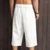 Shorts masculinos de moda sexy largura de linho masculino mid-calff slow summer casual estilo chinês algodão de qualidade