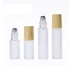 Perfume Bottle 30pcs/lot 10ML Thick Glass Roll On Perfume Bottle Frosted Essential Oil Vials with Stainless Steel Roller Ball and Silver Cap 230323