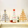 Christmas Decorations Snowflake Star 28cm Creative Wooden Mini Tree Decoration For Home Ornaments Drops Desktop Decor Merry Gift