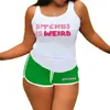 Einzelhandel Mode Sommer Outfits Frauen Trainingsanzüge Brief Gedruckt Tank Top und Shorts 2 Stück Set Sport Yoga Hosen Anzug