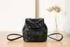 Top Tier Mirror Quality Designer Women Mini Backpack Black Lambskin Quilted Flap Bags Classic Double Chain Shoulder Gold Bag Real Leather Clutch Handbag With Box