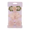 3 pièces/lot bébé feuille fleur ruban arc bandeaux filles nœud papillon bandeau enfants Photo accessoires cheveux accessoires ensemble