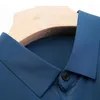 Polos pour hommes #6024 noir bleu Polo à manches courtes hommes col rabattu boutons mince mince d'âge moyen bureau T imprimé été