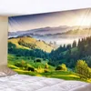 Tapisserier Vackra trädbevuxna berg tryckt stora vägg tapestry hippie hängande bohemiska mandala konstdekor