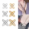 Broschen Mode Schal Clip X Form Metall Für Frauen Schals Schnalle Halter Tücher Schmuck Kleidung Zubehör