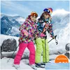 Giyim Setleri 30 Derece Çocuk Seti Erkek Kız Çocuk Snowboard Takım Su Geçirmez Açık Hava Dış Spor Kıyafetleri Snowsuit Teen 210908 DHXSQ