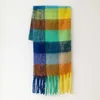 Foulards AC le même écharpe arc-en-ciel hommes femmes d'automne hivernale coréenne version multi-couleurs plaid tassel3039r32l