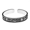 Bangle 2023 Buddha Mantra Instruments 925 Sterling Silver Bracelet For Men Women Thai Vintage Vajra Fine Jewelry