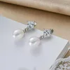 Dangle Earrings Real Freshwater Cultured Pearl 6-7mm Drop Shape 925 Sterling Silver Gifts For Women Fashion Jewelry Selling