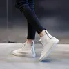 Jurk Schoenen CXJYWMJL Echt Leer Platform Sneakers Voor Vrouwen Lente Casual Kleine Witte Dames Hoge Gang Gevulkaniseerde Flats 230322