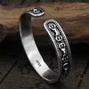 Bangle 2023 Buddha Mantra Instruments 925 Sterling Silver Bracelet For Men Women Thai Vintage Vajra Fine Jewelry