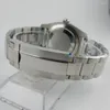 Наручительные часы 36 мм бизнес -серебряный циферблат мужчинам, наблюдая за NH35A Pt5000 Miyota 8215 Автоматический полированный браслет сапфировый кристалл