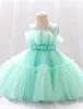 Abiti da ragazza 2023 Principessa delle fiabe Fiore di colore puro Senza maniche Festa a tema Costume Abiti di compleanno Abiti da ballo per figlia carina